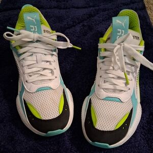 Puma Kids' Blue and Green Sneakers